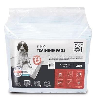 Пелюшки M-Pets All Day Training Pads суперпоглинаючі для привчання цуценят до туалету, розмір 60х45 см, 30 штук