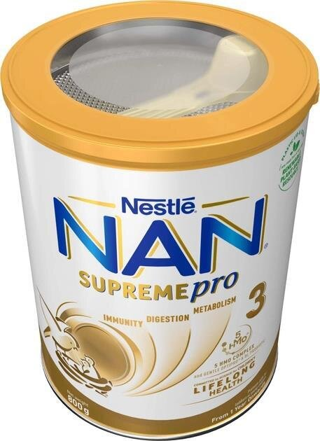 Суміш суха молочна NAN Supreme Pro 3 з олігосахаридами для харчування дітей від 12 місяців, 800 г