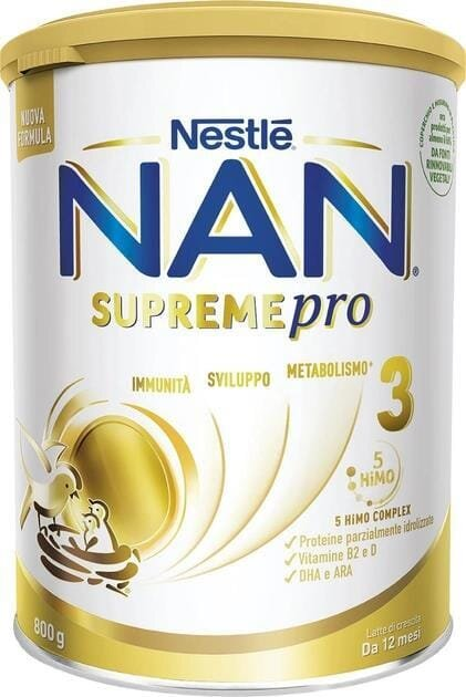 Суміш суха молочна NAN Supreme Pro 3 з олігосахаридами для харчування дітей від 12 місяців, 800 г