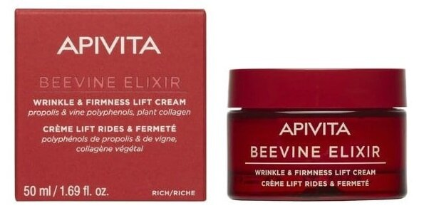 Крем-ліфтинг для обличчя Apivita Beevine Elixir денний насиченої текстури від зморшок для підвищення пружності, 50 мл