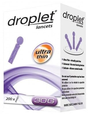 Ланцети Droplet медичні, стерильні G30, 200 штук