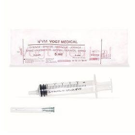 Шприц 5 мл Vogt Medical 3-х компонентний з голкою 22G (0,7 мм х 40 мм), 1 штука
