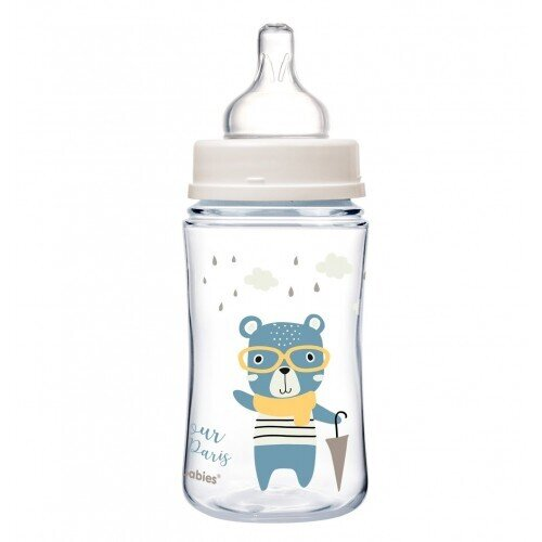 Пляшечка Canpol Babies Easystart Bonjour Paris 35/232_blu антиколікова з широким отвором, синя, 240 мл