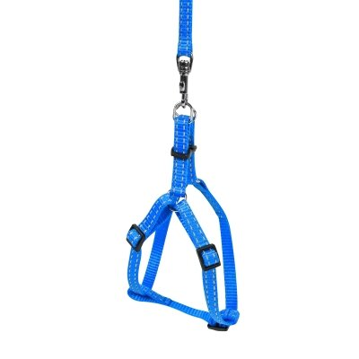 Шлей для собак Collar Dog Extreme 07032 нейлоновий з регульованим повідцем, ширина 15 мм, довжина 40-55 см, синя