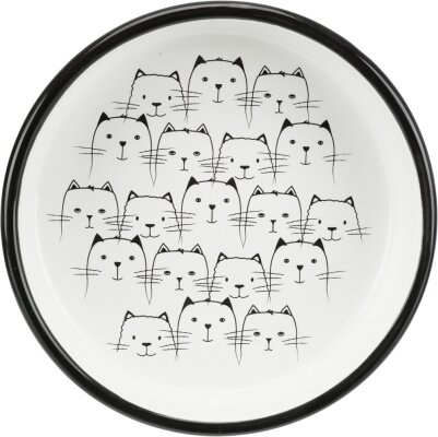 Миска для котів Trixie 24771 коротконосих порід керамічна 15 см чорно-біла, 300 мл