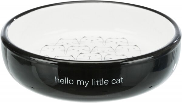 Миска для котів Trixie 24771 коротконосих порід керамічна 15 см чорно-біла, 300 мл
