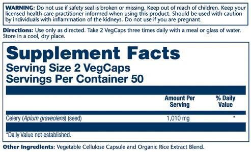 Селера Solaray Celery Seed 505 мг, 100 веганських капсул