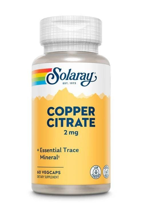 Цитрат міді Solaray Copper Citrate 2 мг, 60 веганських капсул