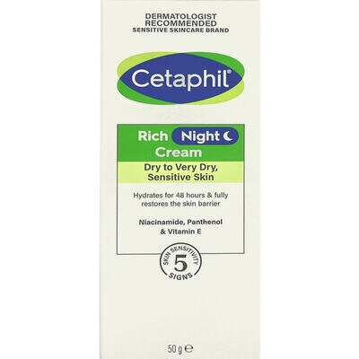 Крем для обличчя Cetaphil Rich Night Cream нічний для сухої та чутливої шкіри, 50 г