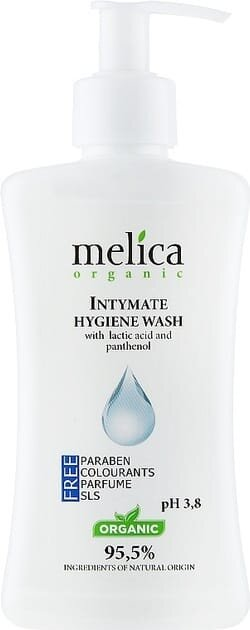 Гель для інтимної гігієни Melica Organic з молочною кислотою і пантенолом, 300 мл