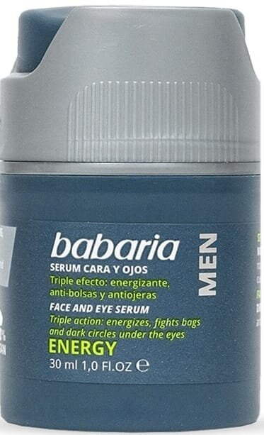 Сироватка для обличчя та шкіри навколо очей Babaria Men Energy для чоловіків, 30 мл