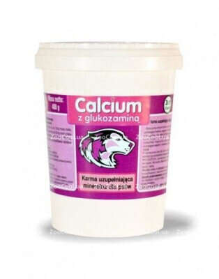 Вітаміни Canvit Calcium фіолетовий підтримуючий комплекс для цуценят, молодих собак, 400 г