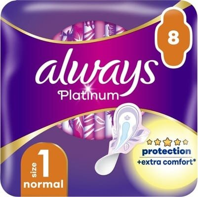 Прокладки гігієнічні Always Platinum Normal, 3 краплі, 1 розмір, 8 шт