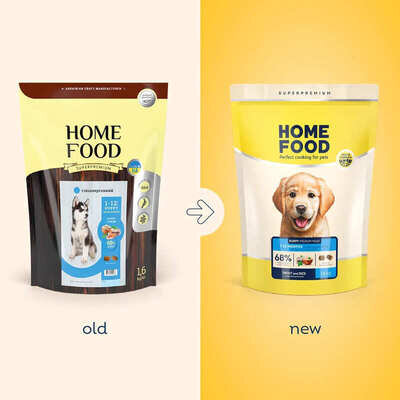 Корм сухий Home Food Puppy для цуценят собак середніх та великих порід Форель з рисом, 1,6 кг