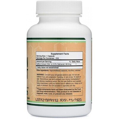 Екстракт шафрану Double Wood Saffron Extract 88,5 мг, 210 капсул