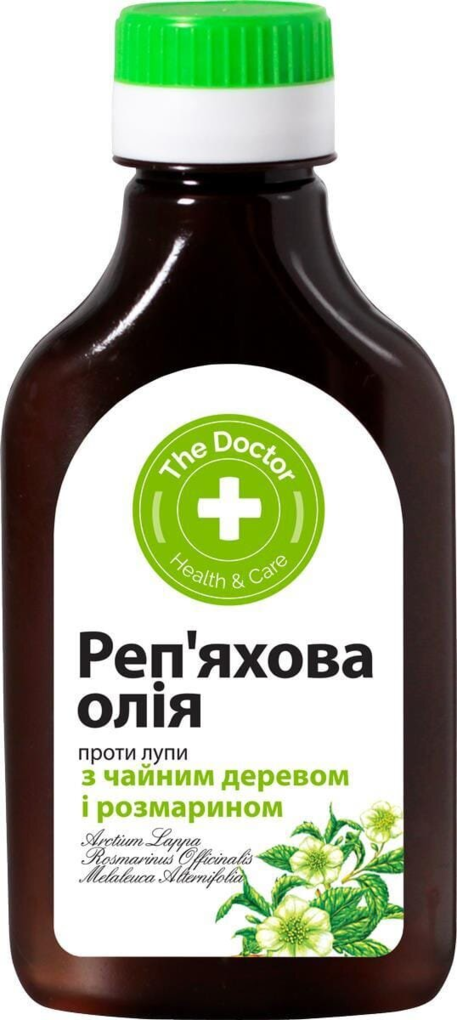Олія реп'яхова The Doctor проти лупи з чайним деревом і розмарином, 100 мл