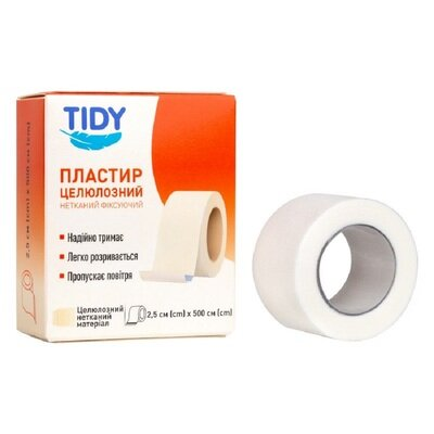 Пластир медичний Tidy на нетканій основі 2,5 см х 500 см, 1 штука