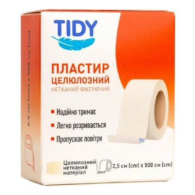 Пластир медичний Tidy на нетканій основі 2,5 см х 500 см, 1 штука