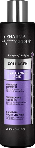 Шампунь Pharma Group Laboratories Collagen+Hyaluronic Acid проти сивини, 250 мл