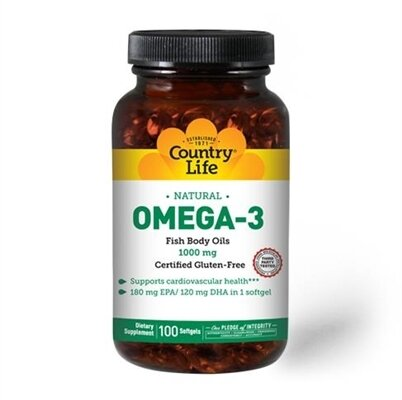 Омега-3 Country Life Omega-3 1000 мг, 100 м'яких капсул