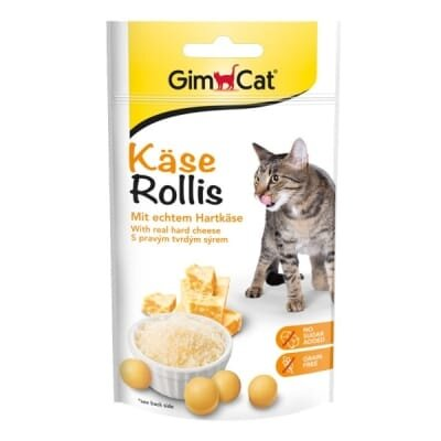 Ласощі для кішок GimCat Kase-rollis сирні ролики, 80 таблеток, 40 г