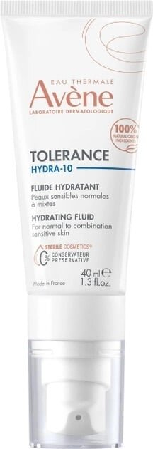 Флюїд для обличчя Avene Tolerance Hydra-10 зволожуючий з гіалуроновою кислотою, 40 мл