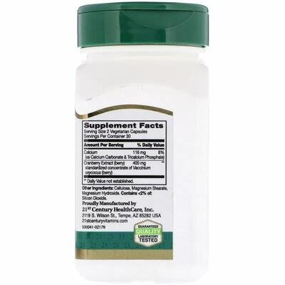 Журавлина екстракт 21st Century Cranberry Extract 400 мг, 60 капсул