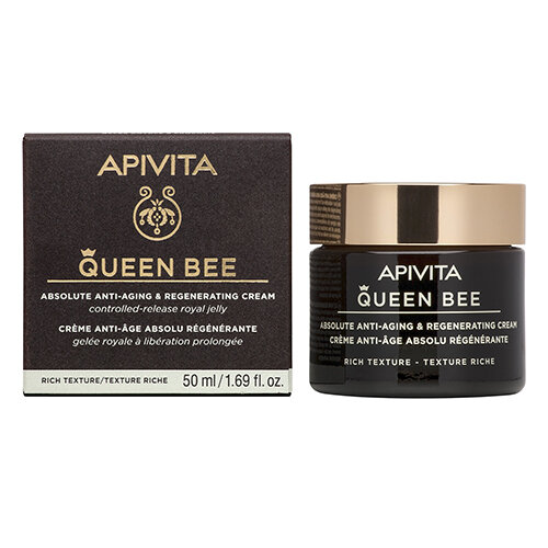 Крем для обличчя Apivita Queen Bee насиченої текстури для комплексного захисту від старіння, 50 мл