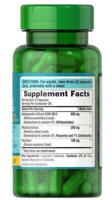 Родіола трав'яний комплекс Puritan's Pride Rhodiola Herbal Complex, 60 капсул