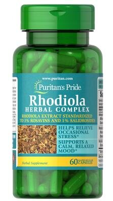 Родіола трав'яний комплекс Puritan's Pride Rhodiola Herbal Complex, 60 капсул