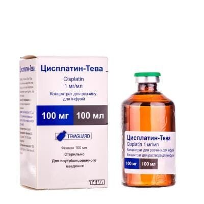 Цисплатин-Тева концентрат для р-ну д/інф. 1 мг/мл по 100 мл №1 у флак.