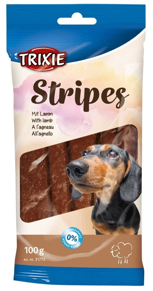Ласощі для собак Trixie 31772 Stripes з ягням, 10 штук 100 г