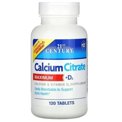 Цитрат кальцію та вітамін D3 21st Century Calcium Citrate Plus D3 Maximum, 120 таблеток