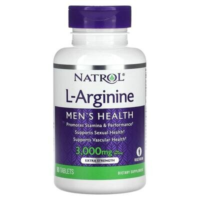 Аргінін Natrol L-Arginine 3000 мг, 90 таблеток