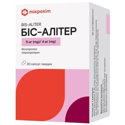 Біс-алітер капсули тв. по 5 мг/4 мг №30 (10х3)