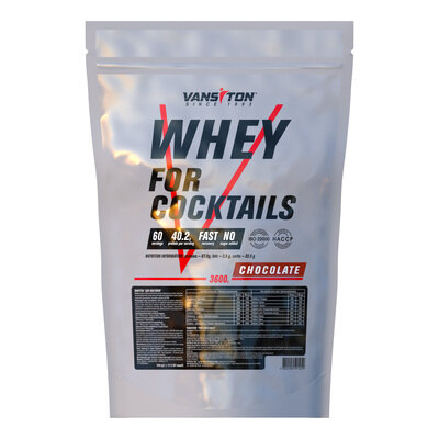 Протеїн Vansiton Whey for cocktails для коктейлів, шоколад, 3.6 кг