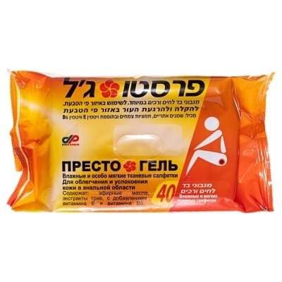 Престо гель серветки вологі №40