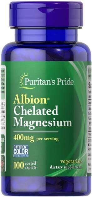 Хелатний магній Albion Puritan's Pride Albion Chelated Magnesium 400 мг, 100 капсул
