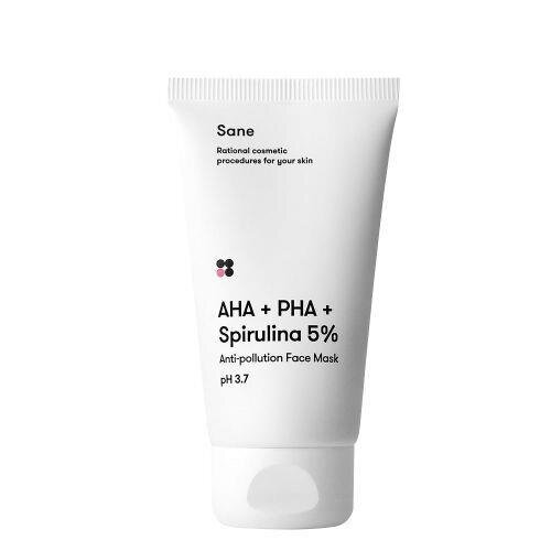 Маска для обличчя Sane AHA + PHA + Spirulina 5% проти токсинів з AHA, PHA і спіруліною, 75 мл