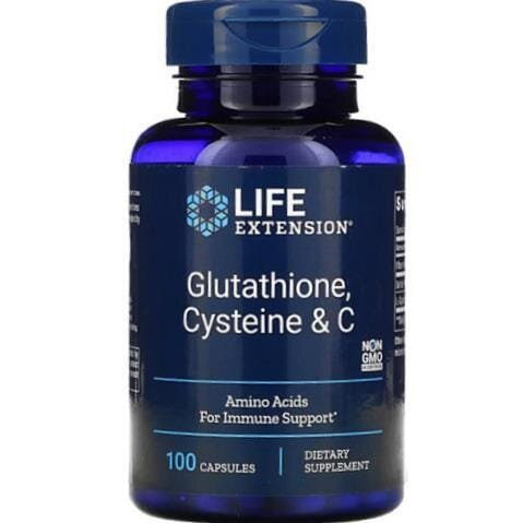 Глутатіон, цистеїн та вітамін С Life Extension Glutathione Cysteine & C, 100 капсул