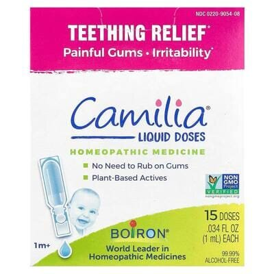 Засіб для зняття болю під час прорізування зубів Boiron Camilia Teething Relief для немовлят від 1 місяця, 15 рідких доз по 1 мл