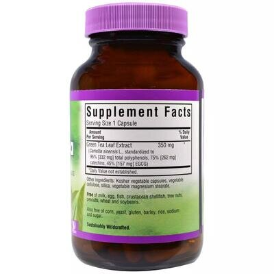 Екстаркт Листя зеленого чаю Bluebonnet Nutrition EGCG Green Tea Leaf Extract, 60 гелевих капсул