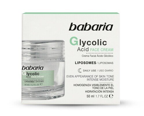 Крем для обличчя Babaria Glycolic Acid з гліколевою кислотою для регенерації шкіри нічний, 50 мл