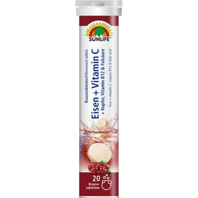 Вітамін Sunlife Eisen + Vitamin C Залізо + Вітамін С таблетки шипучі зі смаком вишні туба №20