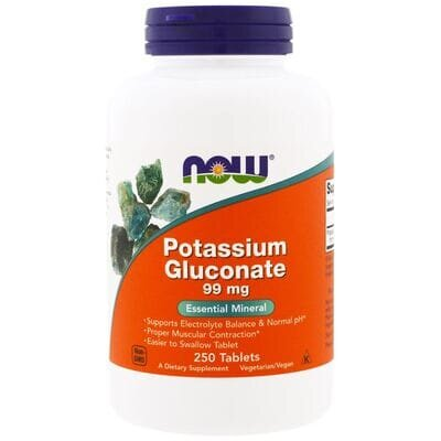 Калію глюконат NOW Potassium Gluconate 99 мг таблетки №250