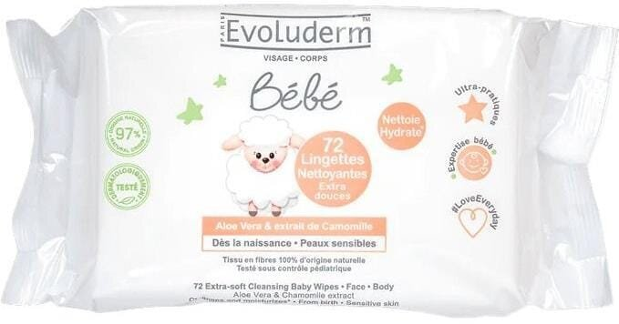 Серветки вологі Evoluderm дитячі, 72 шт