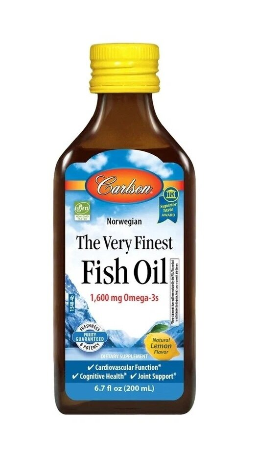 Риб'ячий жир Carlson Labs The Very Finest Fish Oil Lemon Норвезька серія, лимон, 200 мл