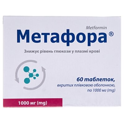 Метафора таблетки, в/плів. обол. по 1000 мг №60 (10х6)