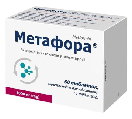 Метафора таблетки, в/плів. обол. по 1000 мг №60 (10х6)