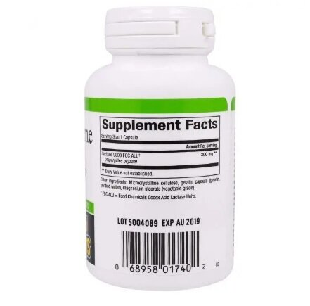 Лактаза Natural Factors Lactase Enzyme, 9000 од, 60 капсул